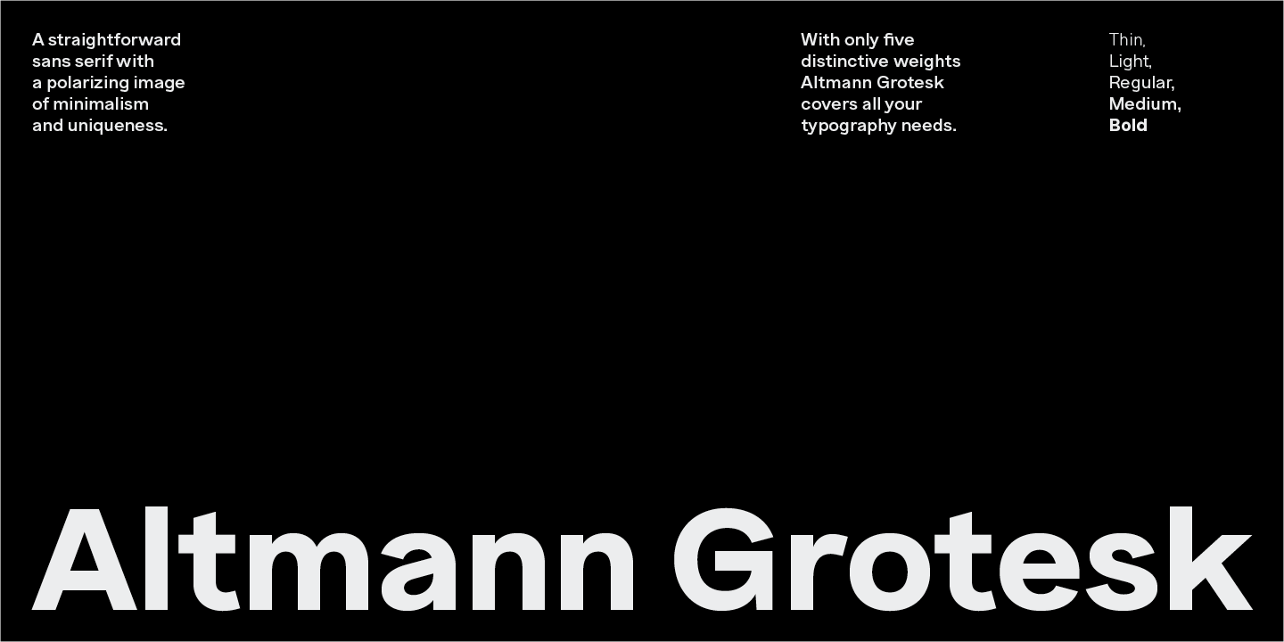 Пример шрифта Altmann Grotesk
